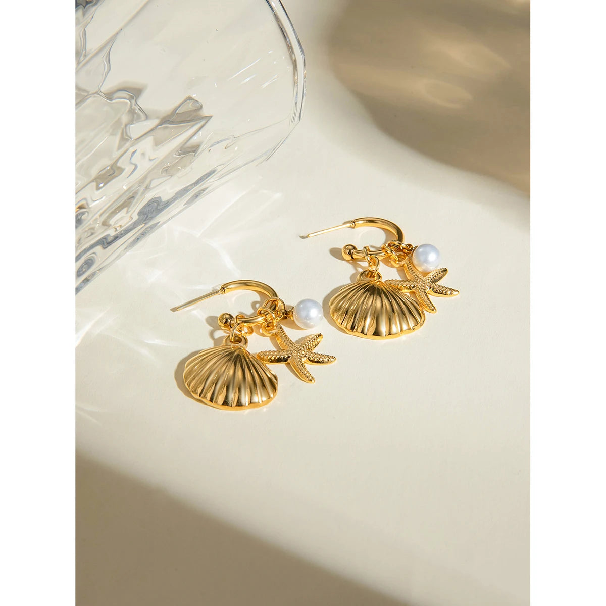Sea Ocean Series Vintage Gold Starfish Shell