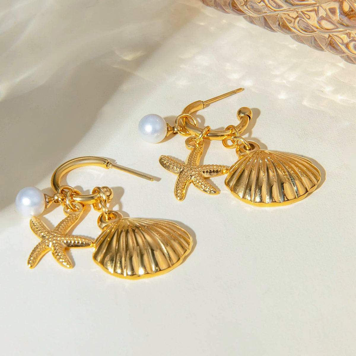 Sea Ocean Series Vintage Gold Starfish Shell