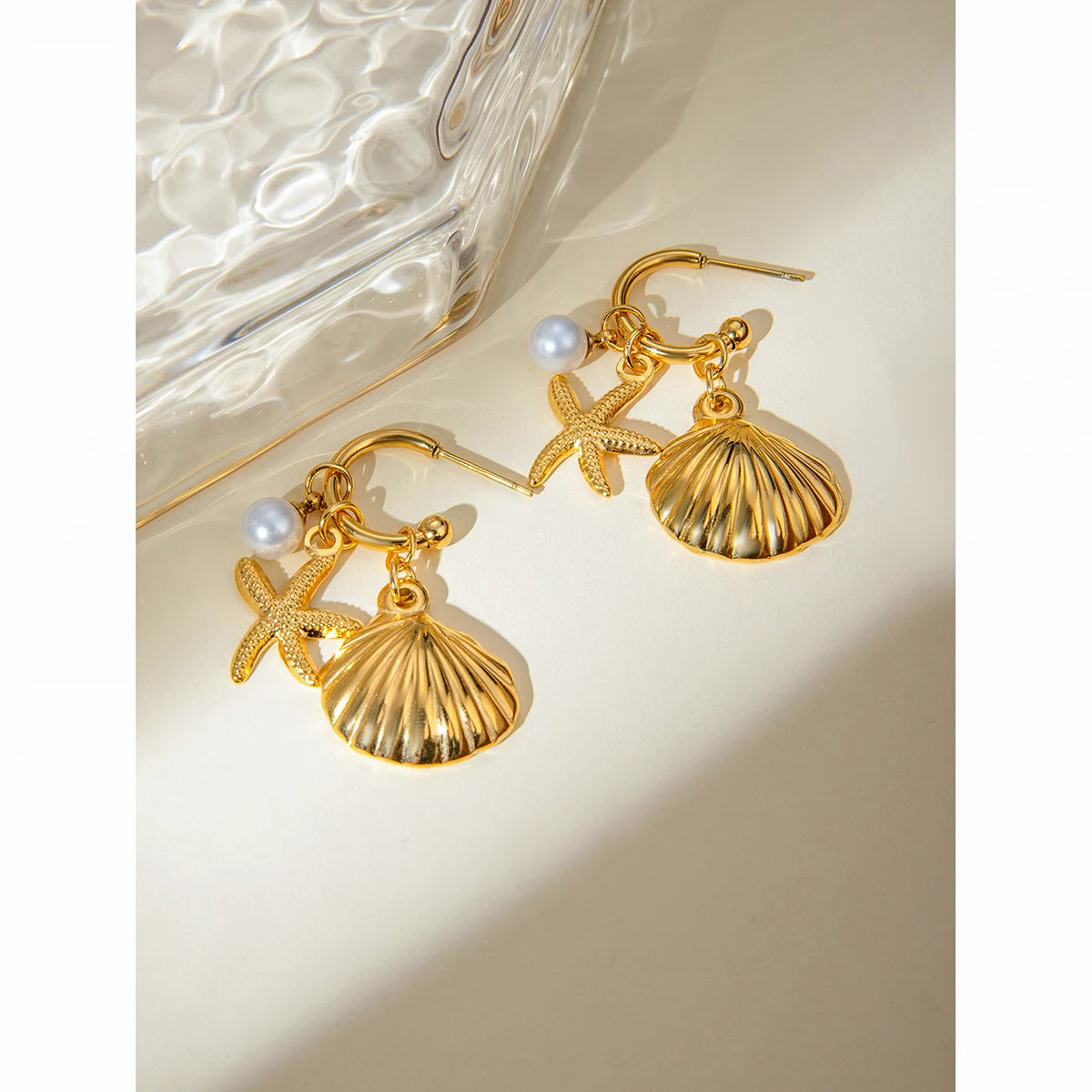 Sea Ocean Series Vintage Gold Starfish Shell