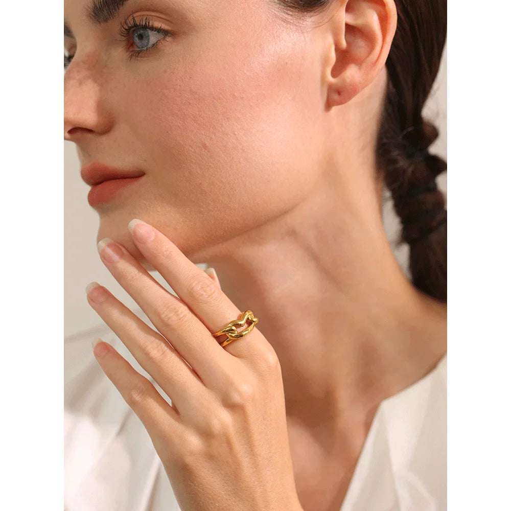 Geometric Love Heart Ring
