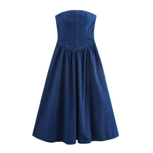 Strapless Denim Dress