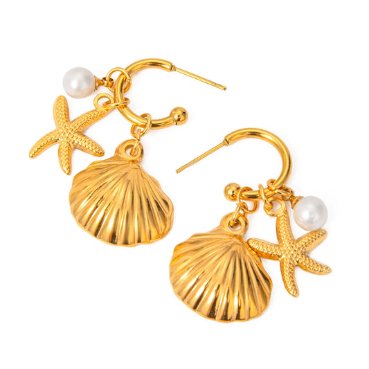 Sea Ocean Series Vintage Gold Starfish Shell