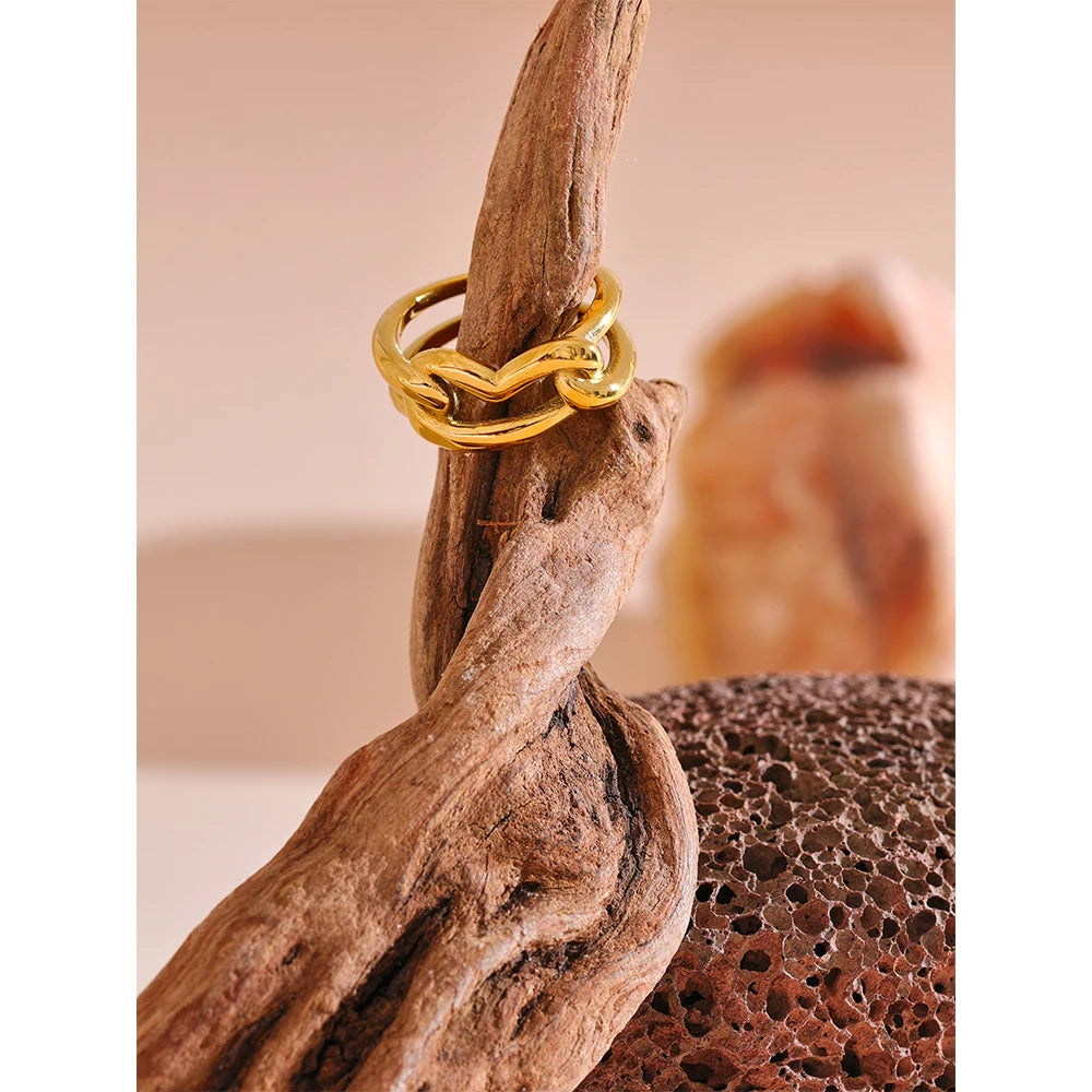 Geometric Love Heart Ring