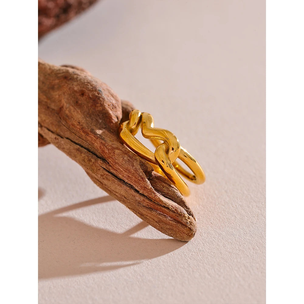 Geometric Love Heart Ring