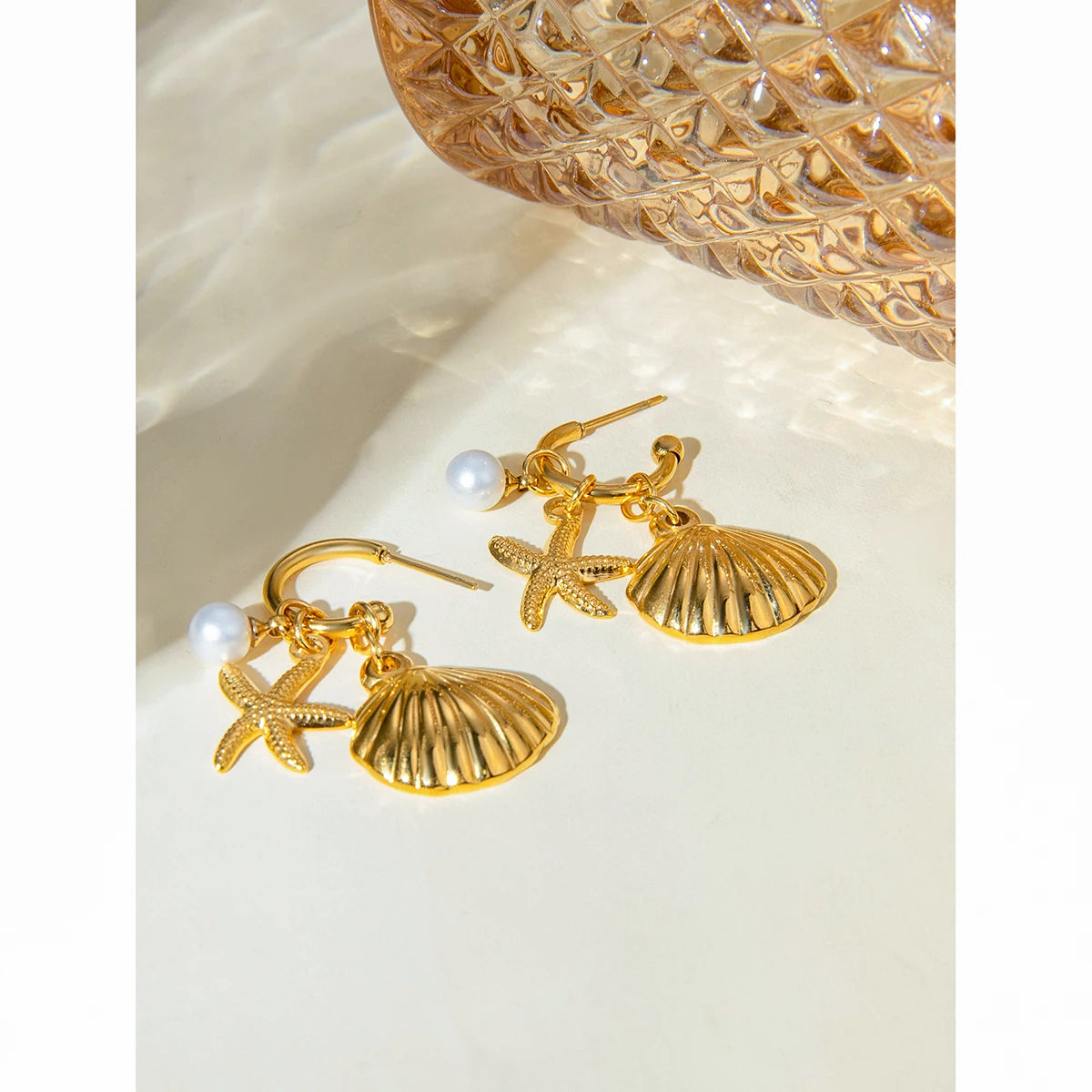 Sea Ocean Series Vintage Gold Starfish Shell