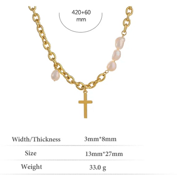 Pearls of Faith Cross Necklace