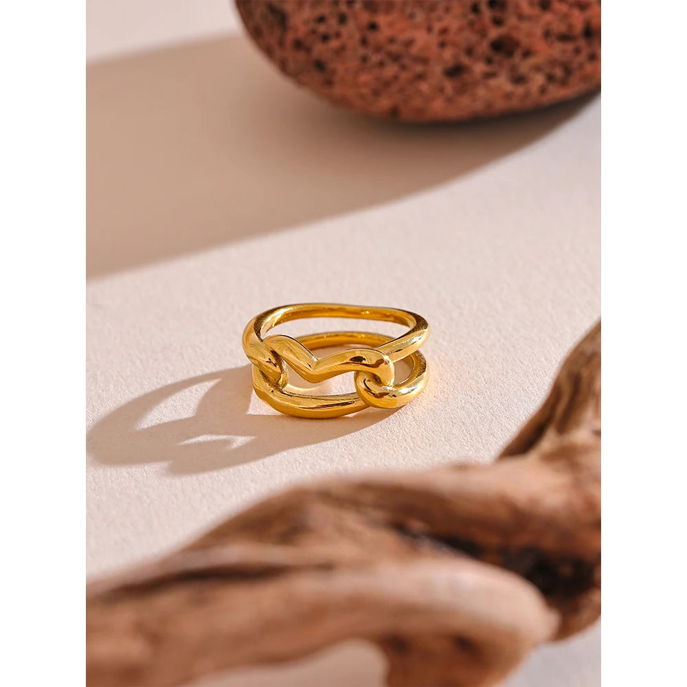 Geometric Love Heart Ring